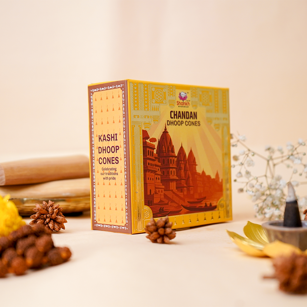 Kashi Puja Dhoop Cones - Chandan ( Sandlewood)