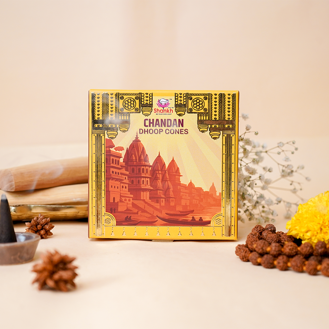 Kashi Puja Dhoop Cones - Chandan ( Sandlewood)
