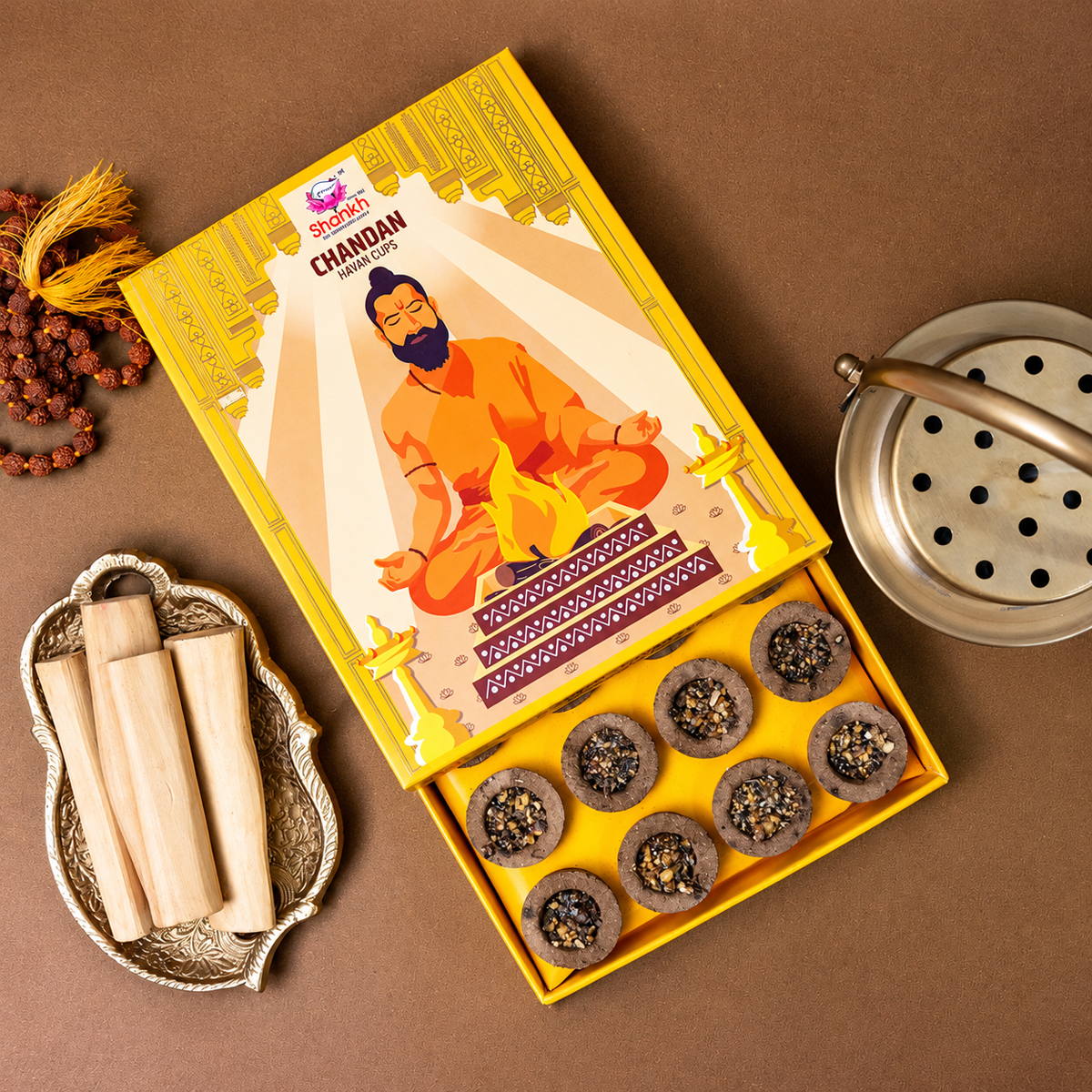 Kashi Puja Sambrani Cups Sandlewood
