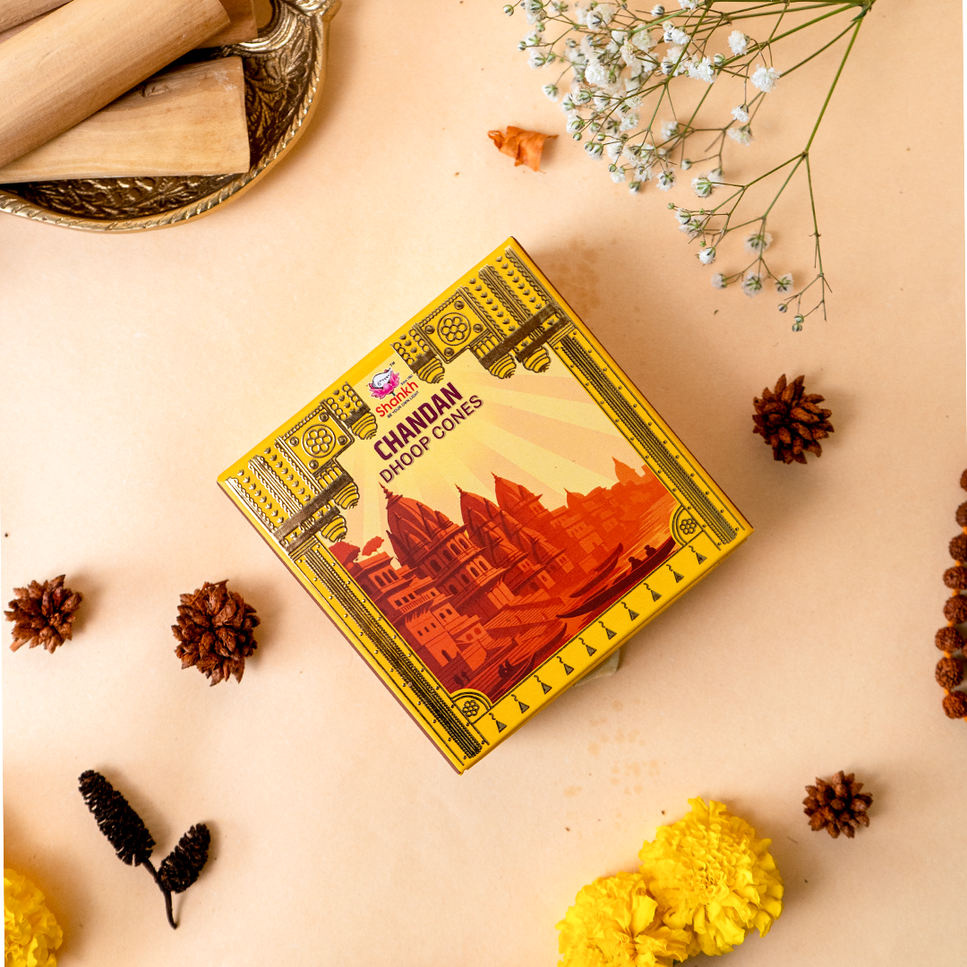 Kashi Puja Dhoop Cones - Chandan ( Sandlewood)
