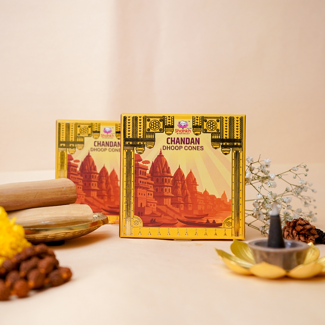Kashi Puja Dhoop Cones - Chandan ( Sandlewood)