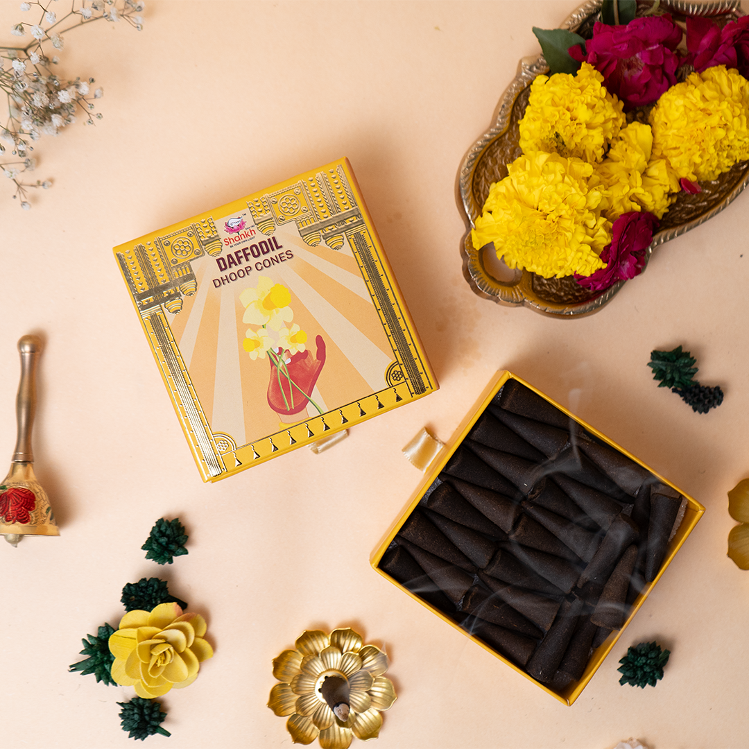 Kashi Puja Dhoop Cones - Nargis (Daffodil)
