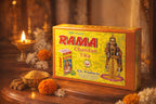 Box of Rama Chandan Tika with decorative elements on a wooden surface