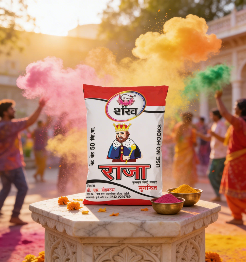Bag with colorful smoke effects and people celebrating in the background