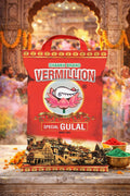 Shankh Brand Vermillion packaging with traditional Indian setting