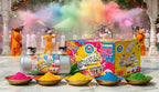 Colorful powder and Toofan brand products on a traditional setting