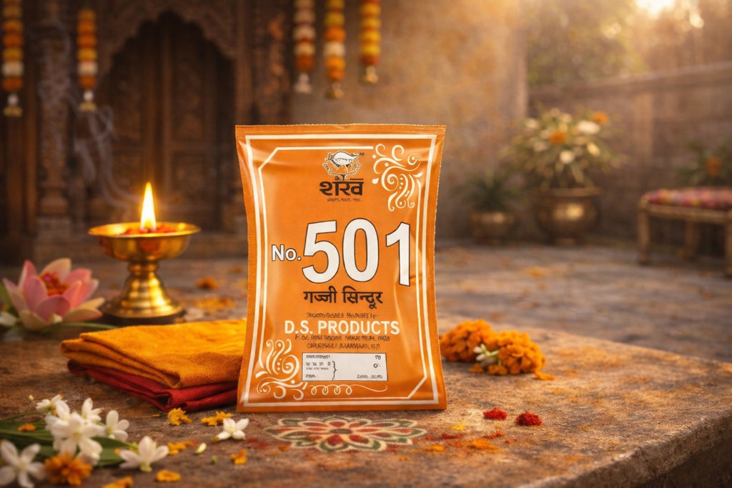 D.S. Products packaging with decorative elements on a traditional setting