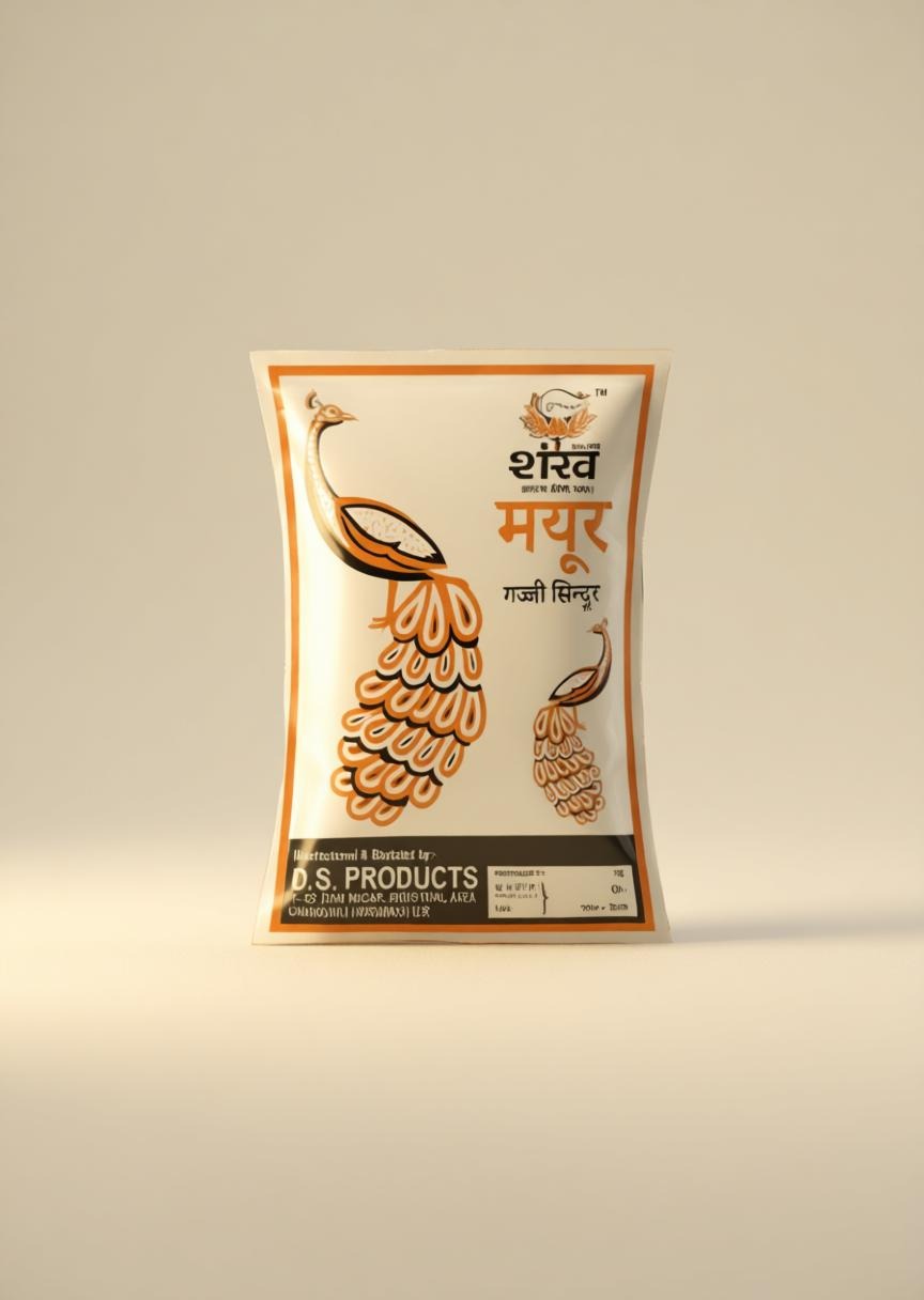 Packaging of D.S. Products on a beige background